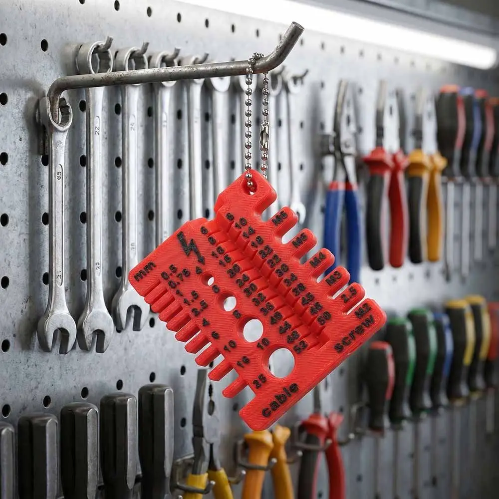 Standard Wire Screw Measuring Tool Compact Portable Nut Drill Bit Thread Checker 3D Printed Lightweight Double-sided Ruler Nuts