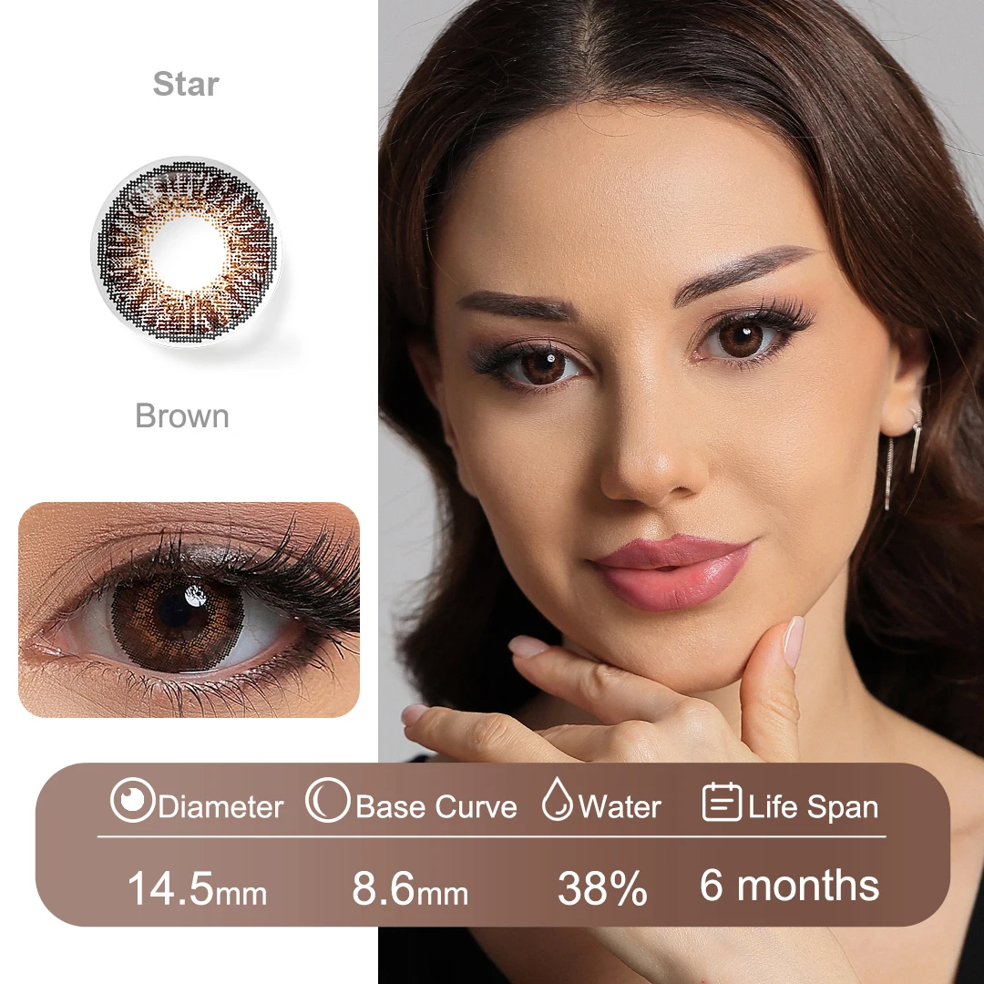 Natural Color Contact Lenses for Eyes 3 Tone Color Lens Gray Contact Lens Yearly Fashion Blue Contact Lens Colored Eye Contacts