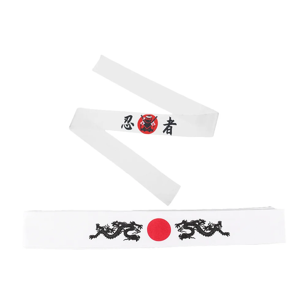 Karate Kid Costume Japanese Ninja Headscarf Headband Printing Hachimaki Polyester Fitness