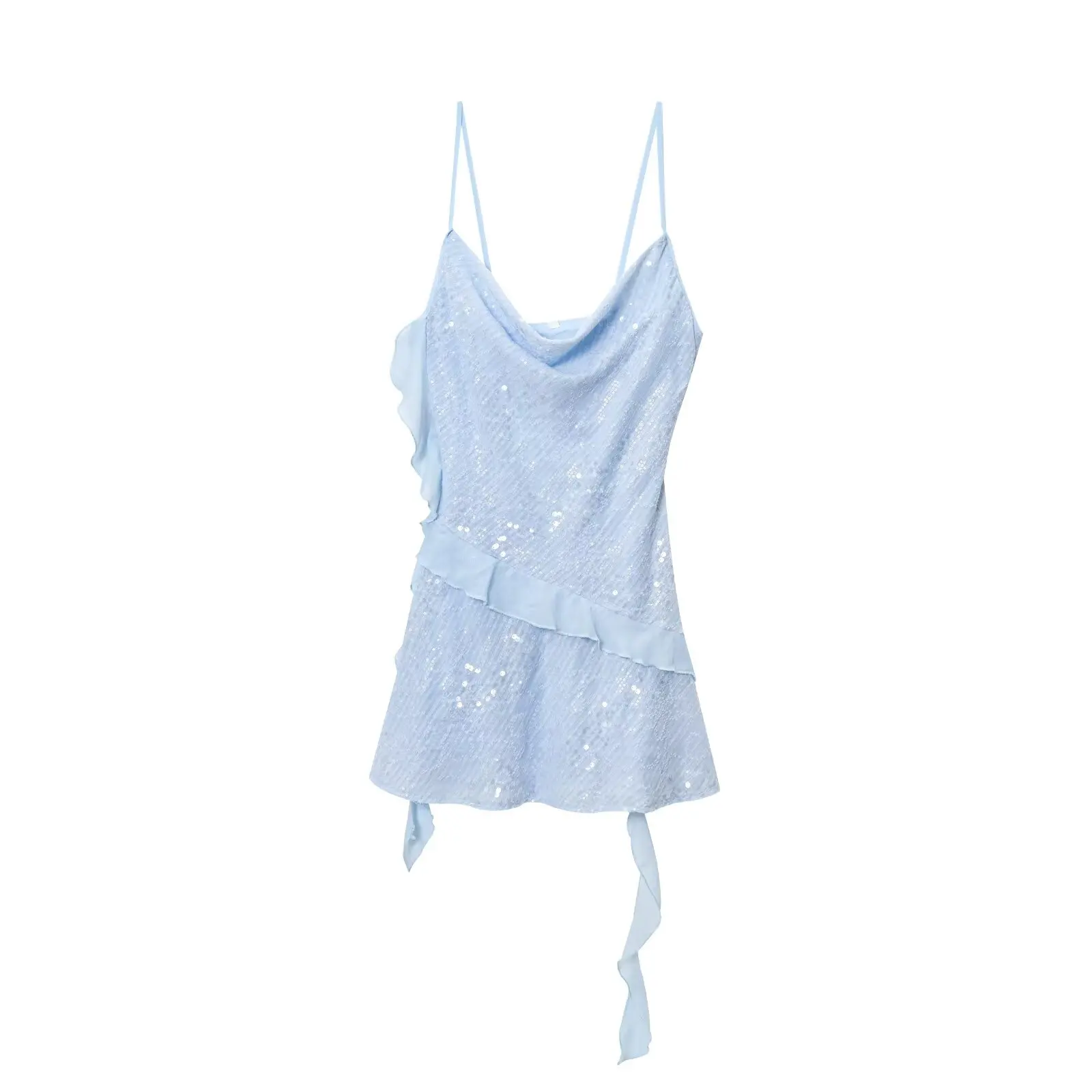 Vestido Curto E JNLEAOG, Novo Design de Moda Fena para o Outono, Camadas Decorativas com Contas, Casual de Verão, ...