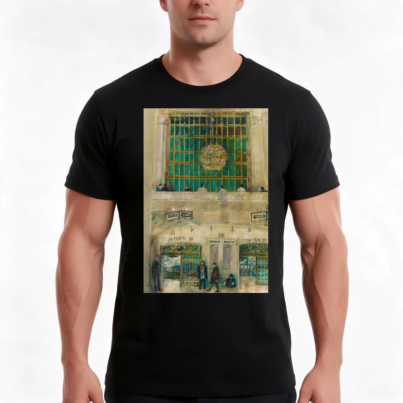 Grand Central Station (Window) T-Shirt Summer Casual Cotton Tee Oversized Streetwear Tops Vintage Graphic Print 100% Cotton