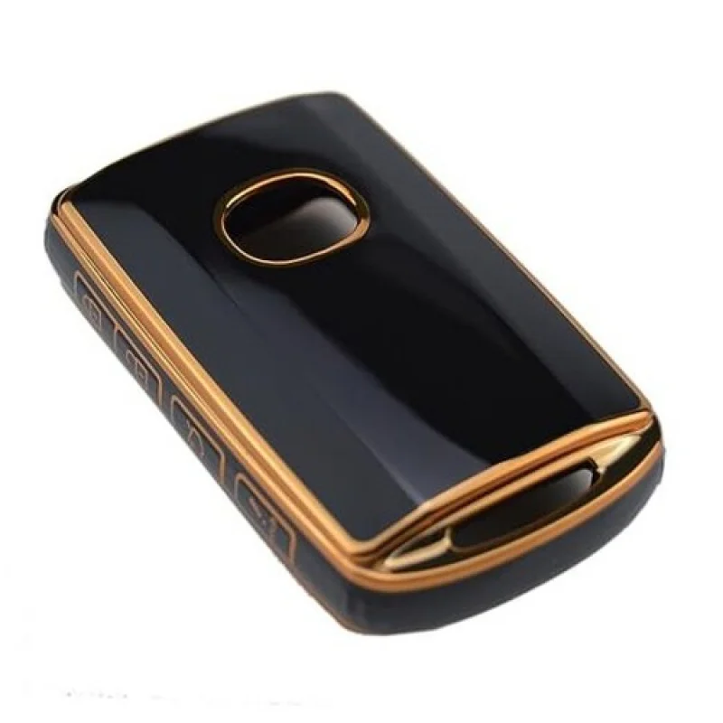 

Блестящий смарт-брелок для дистанционного управления A +, защитный чехол для Mazda 3, 6, 5 кнопок, черный