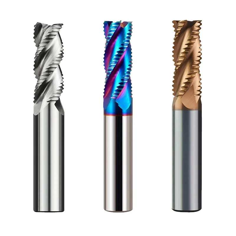 Milling Cutter Alloy Coating Tungsten Steel Tool Cnc Maching 4 Blade Roughing Endmills SHAZAM HRC55 Milling Cutter For Metal