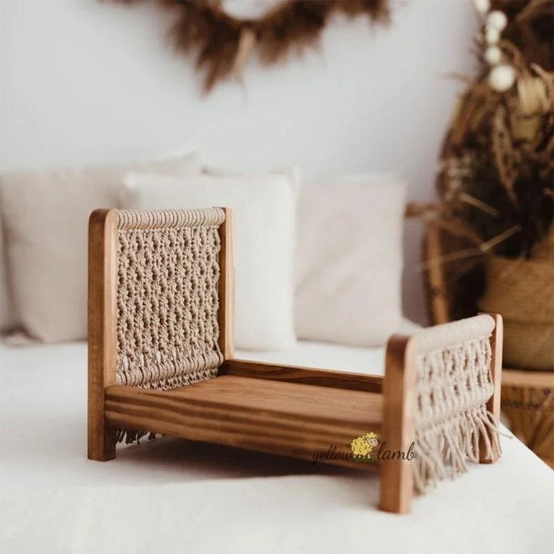 J15U Newborn Photography Prop Baby Bed Small Furniture for Infant Photoshoot