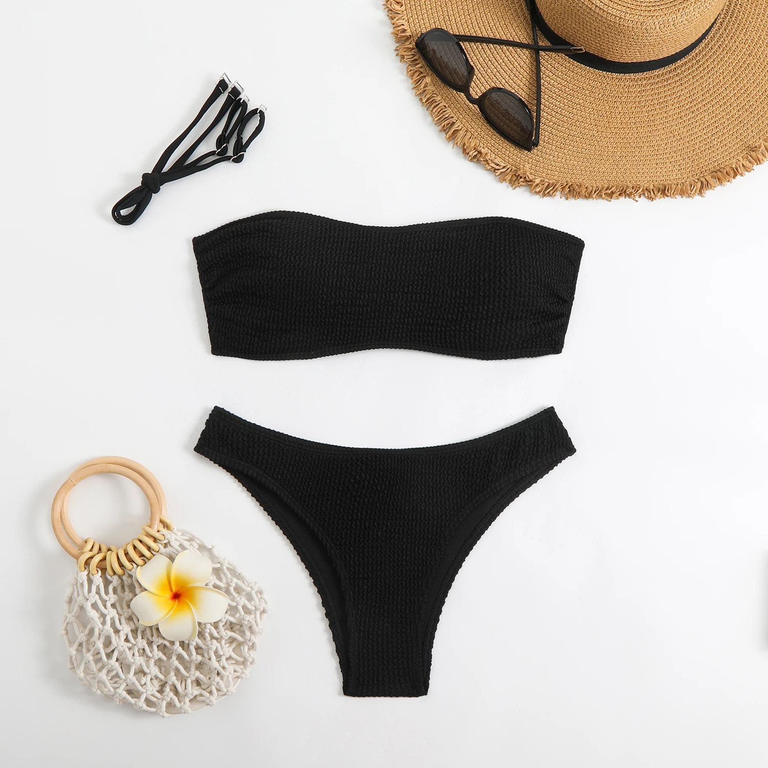 2025Bikinis Sexy Bandeau-Badeanzug Frauen Solide Bademode Weibliche Badegäste Baden Schwimmen Badeanzug Beachwear