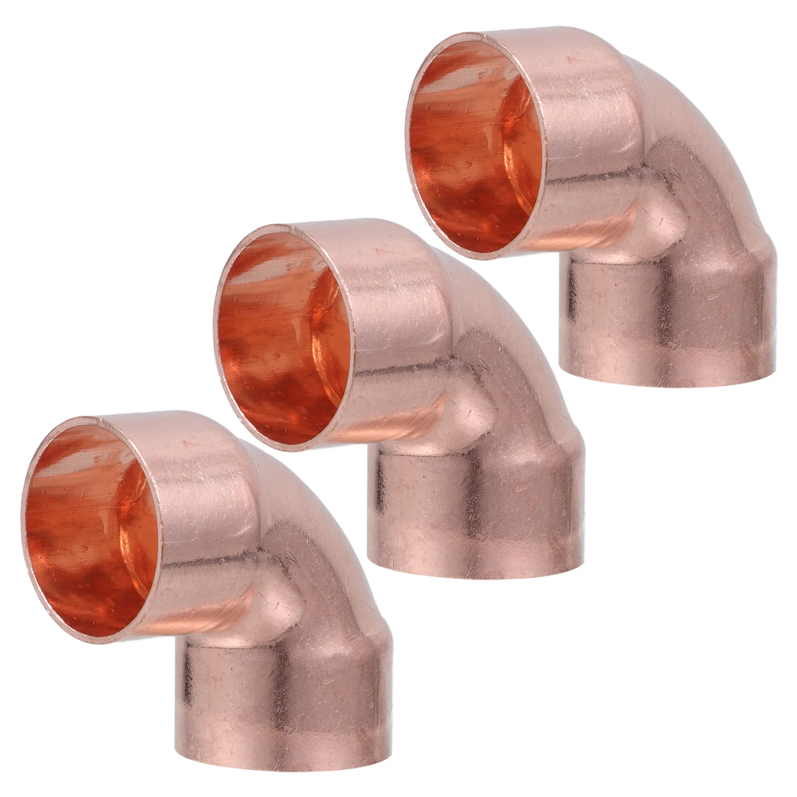 3Pcs Copper Elbow Fittings Heat Resistant Metal Air Conditioner Elbow Connector Refrigeration Tubing Connector Replacement