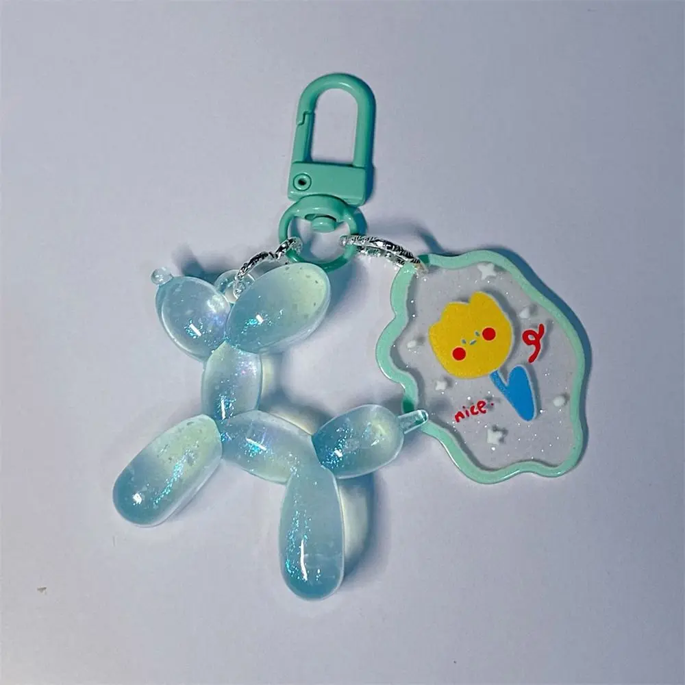 

Luminous Balloon Puppy Keychain Small Animal Glow At Night Small Puppy Pendant Cartoon Colorful Dog Keyring Bags Pendant