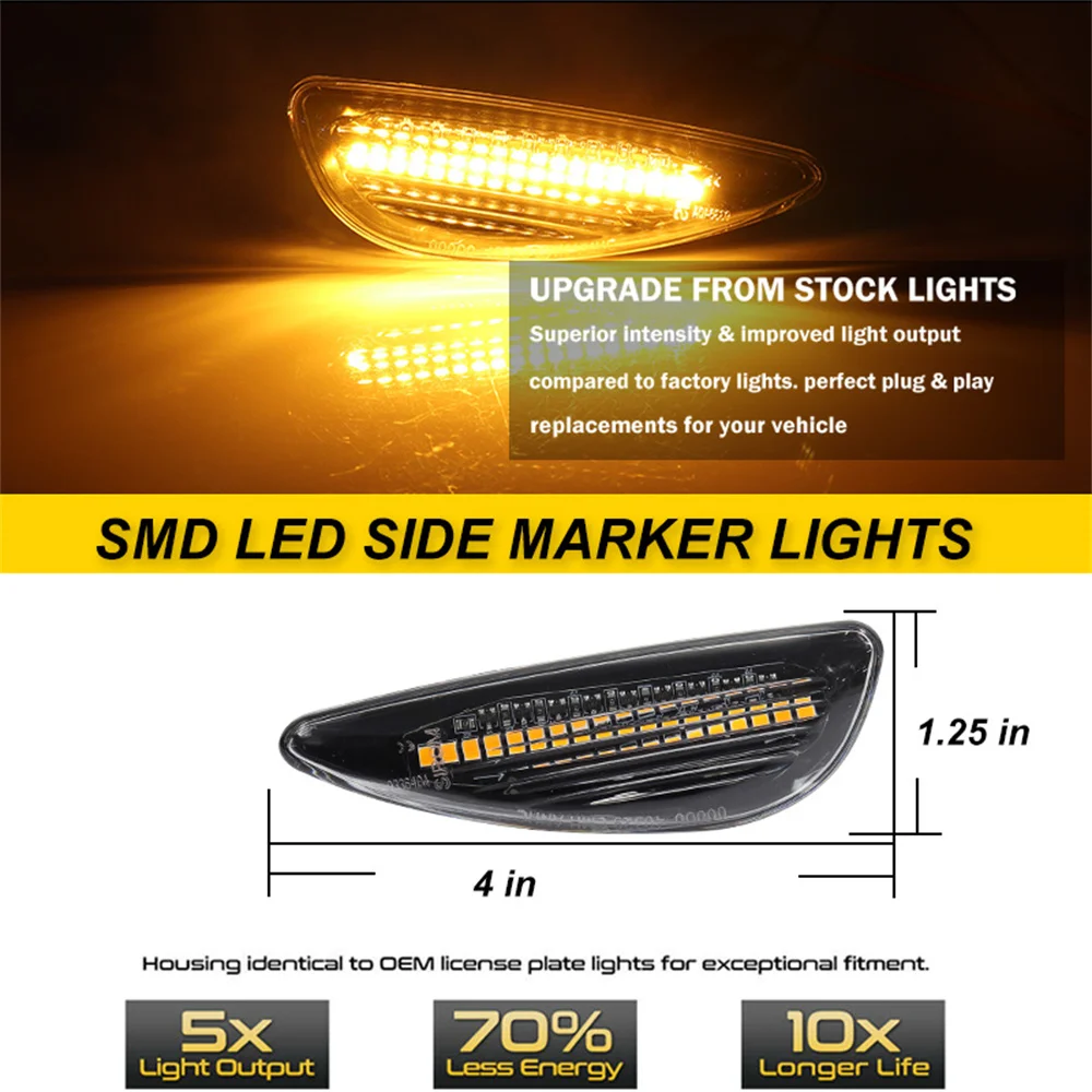 Sequential Dynamic LED Car Front Fender Side Marker Turn Signal Lights For Hyundai Solar Verna Accent 2011-2016 & I20 2010-2022 - Image 3