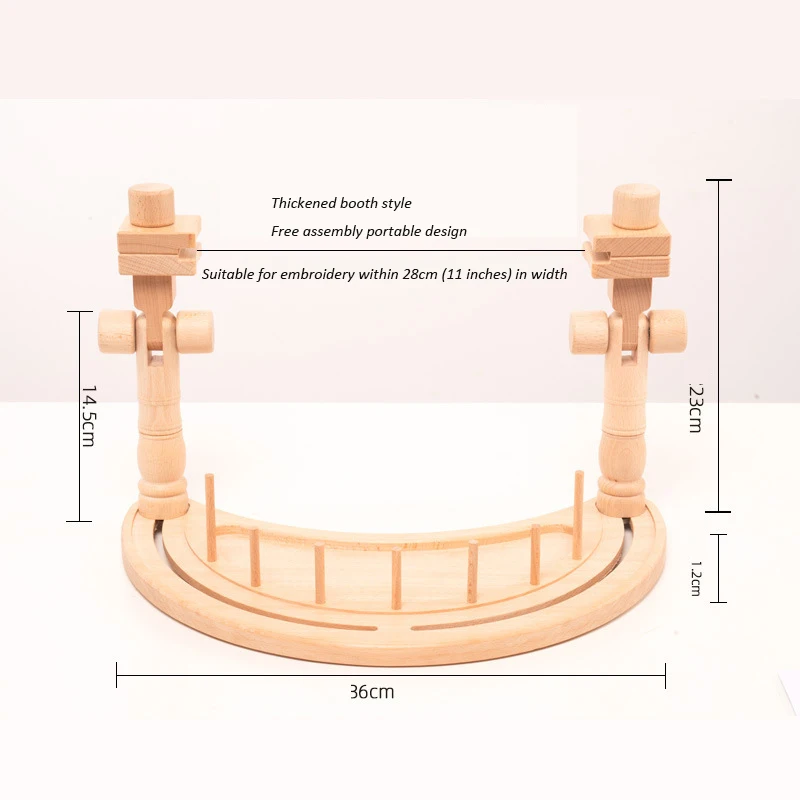 Rotating Wooden Needlework Table Rack, Tabletop Embroidery, Stitchwork, Rotate Sewing Holder Tool, Retro Style, 1Pc