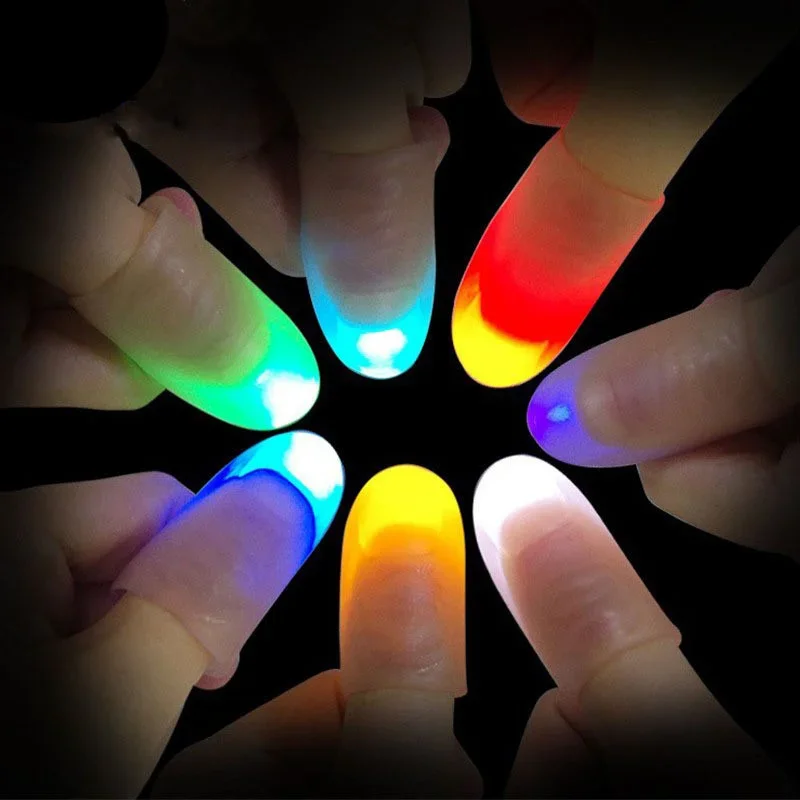 Thumb Finger Light Magic Thumbs Light Toys for Adult Children Magic Trick Props Led Flashing Fingers Halloween Party Favors