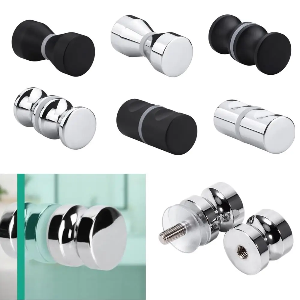 Useful Kitchen Bathroom Back-to-Back Glass Door Knob Wardrobe Pulls Cabinet Handle Shower Door Handle