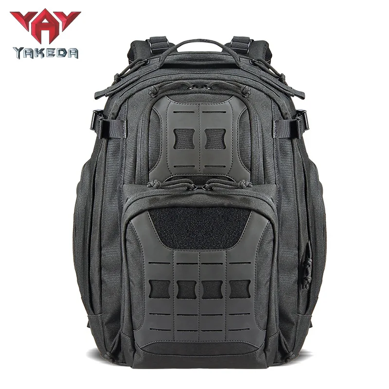 YAKEDA 45L Army Fans Tactical Backpack Men 600D Nylon Wear-resisting MOLLE Military Bag Outdoor Hiking Hunting Training Rucksack