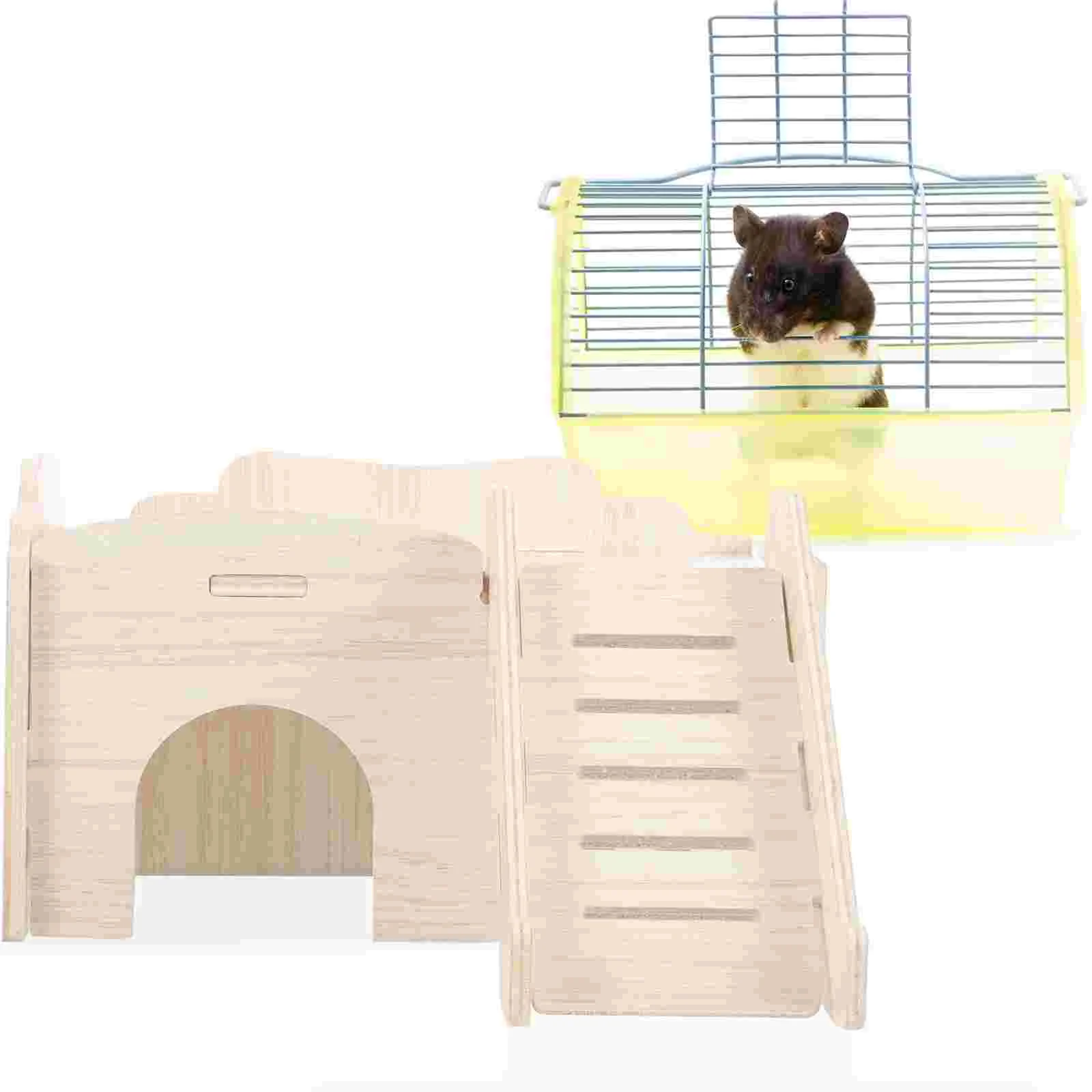 Wooden Hamster Bed Rabbit Sleeping Hut Bunny Hideaway Squirrel Houses Guinea Castle Playground Accessories