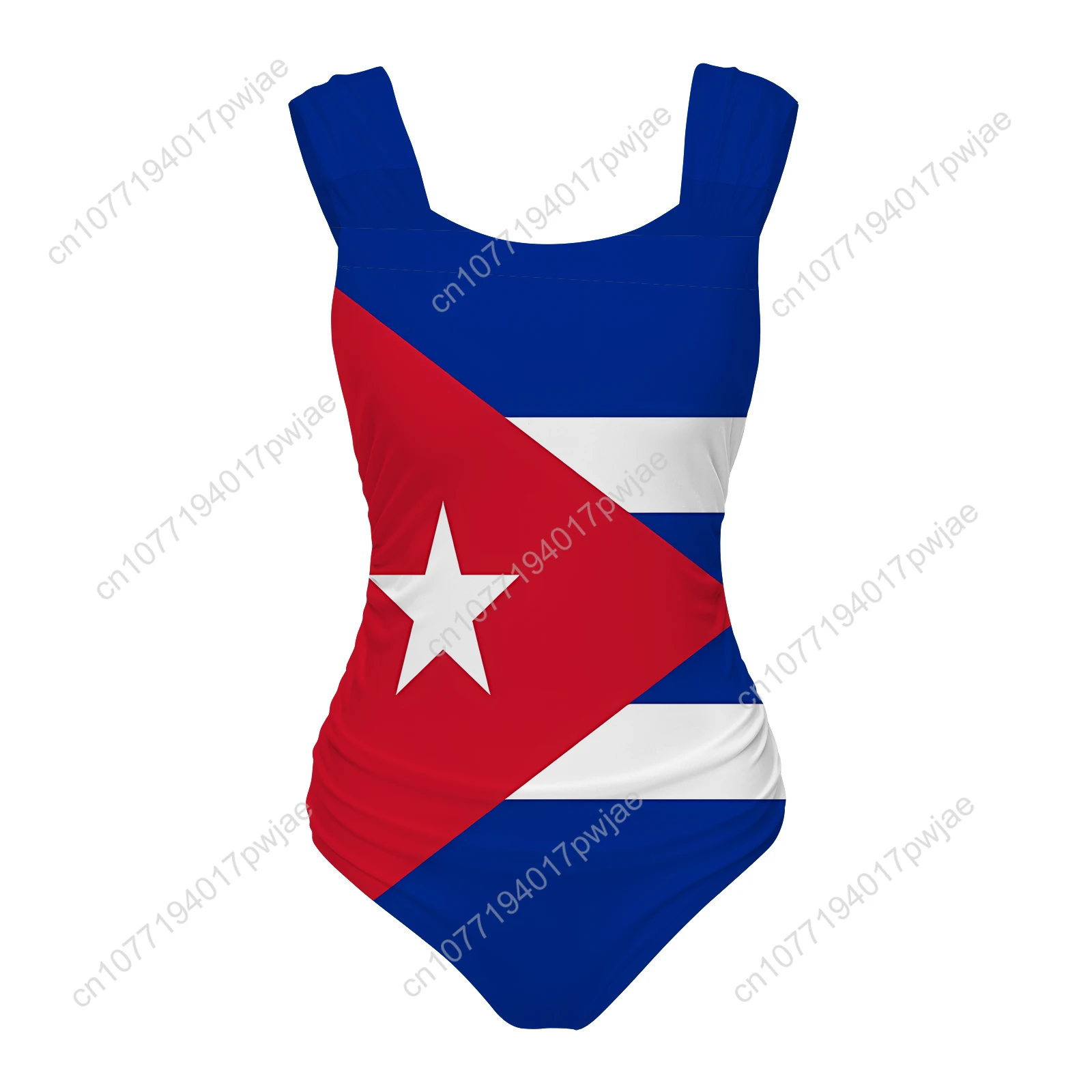Traje de baño de una pieza con bandera cubana, trajes de baño con tirantes anchos para mujer, traje de baño para Fiesta EN LA Piscina, Bikini Sexy para playa, ropa de playa personalizada