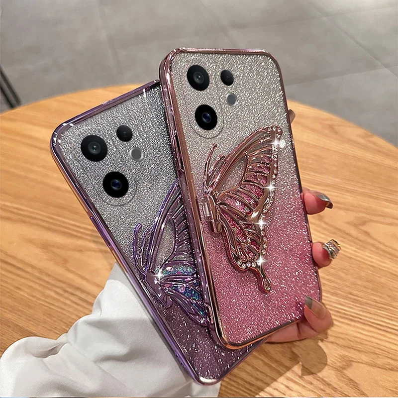 

Flowing sand butterfly Glitter Case For VIVO X200 FE 5G Cover Shockproof Case For VIVO X200 Pro Mini