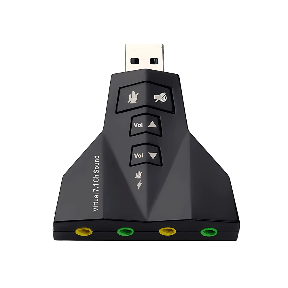 External Virtual USB SOUNDcard 7 In 1 Channel 3D Sound Audio Adapter Dual Microphone Dual Audio Interface Output Independent