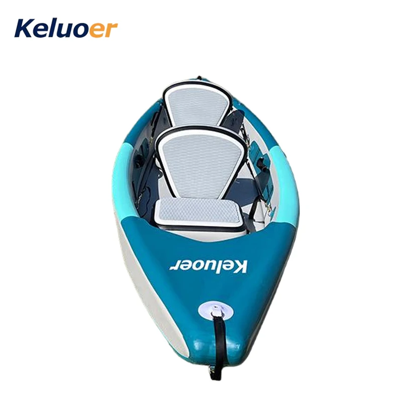 Inflatable Fishing Boat 2 Person Pedal Drive Inflatable Canoe Kayak