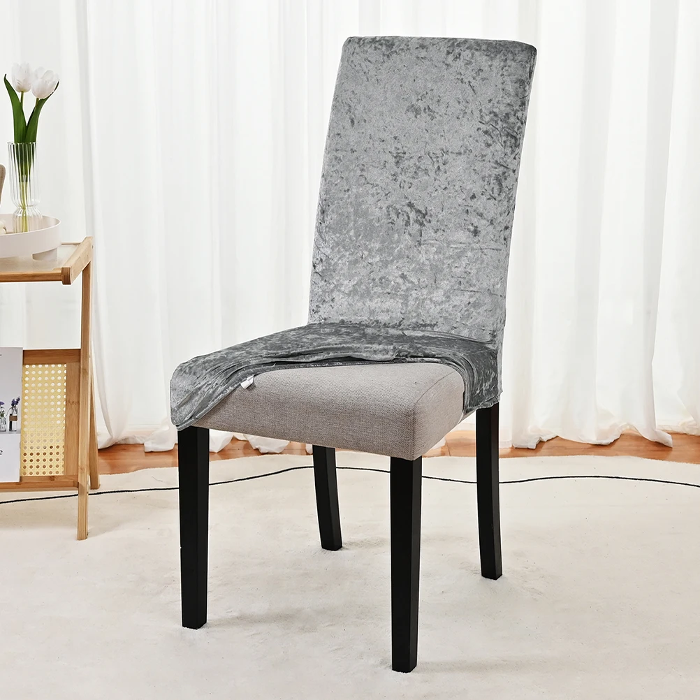 

Elastic Chair Covers Gray L Size Stretch Protective Slipcovers For Home Furniture Anti Stain Buckle Design Suitable Hotel