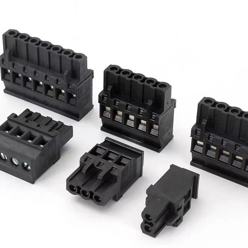10PCS 2EDGKA5.08mm Connector 2P3P4P5P6P7P8P9P10P-12P Black 90-Degree Side Connection 2EDGKB Plug-In Terminal Plug Phoenix Plug