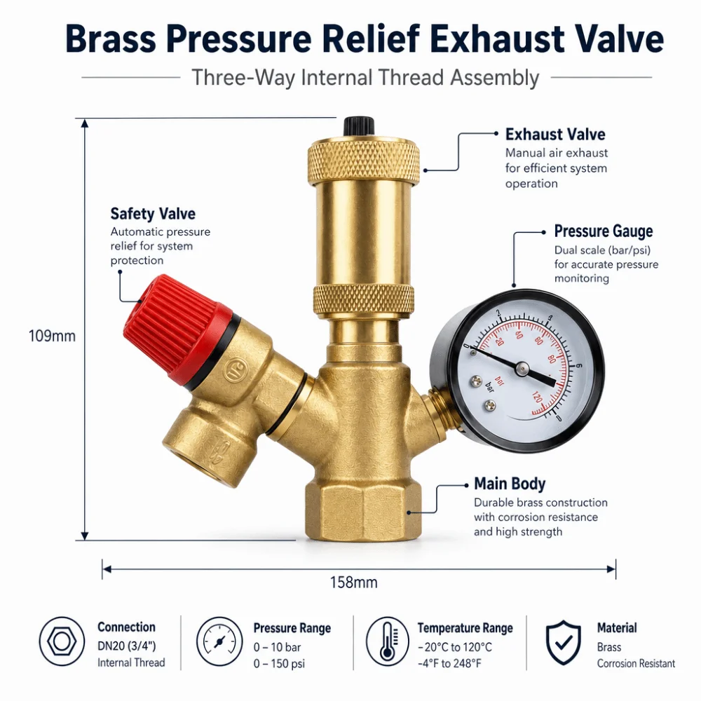 Brass Pressure Reducing Valve PRV 3/4