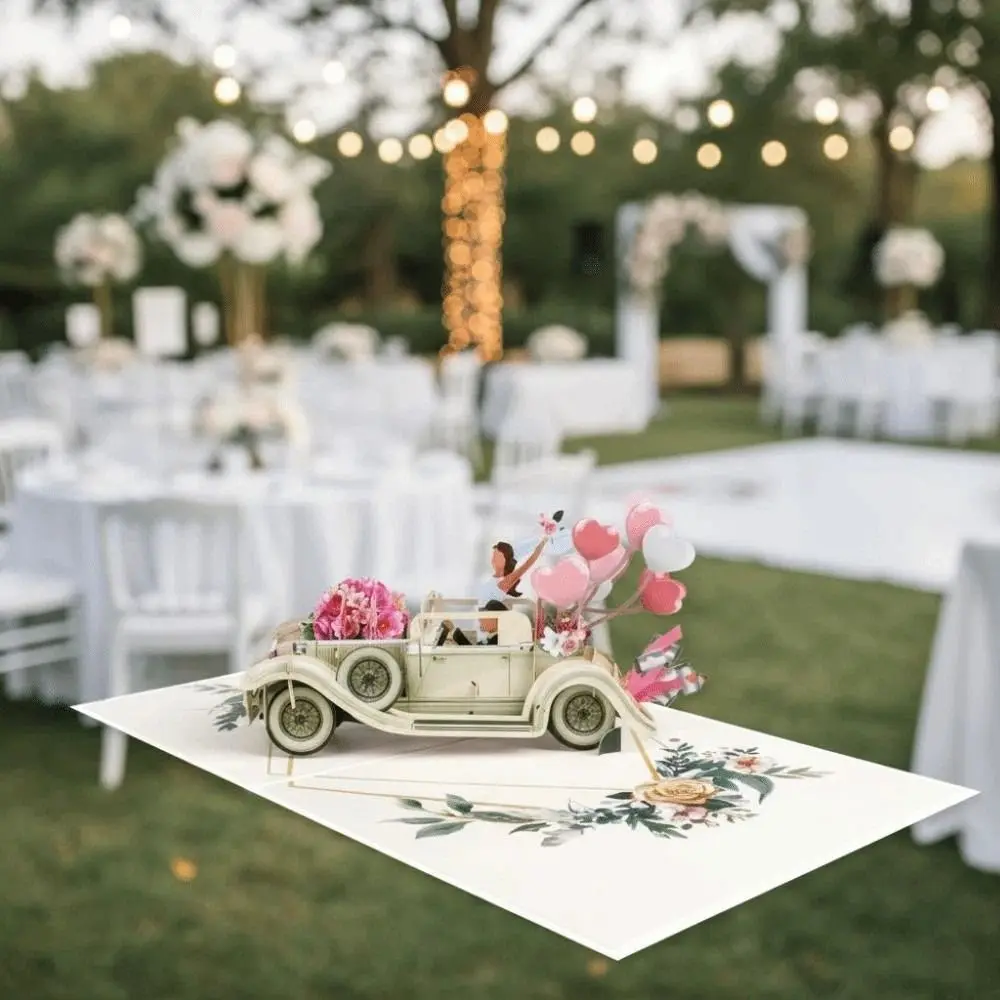 

Paper Valentine's Day Greetings Card Blessing Red 3D Invitation Card Rose Printed Handmade Confession of Love Artifact for Gift