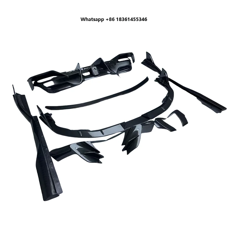 For  F8 Refitted Dry Carbon Fiber OEM Style Body Kit Front Lip Front Corner Skirt Rear Diffuser Suitable