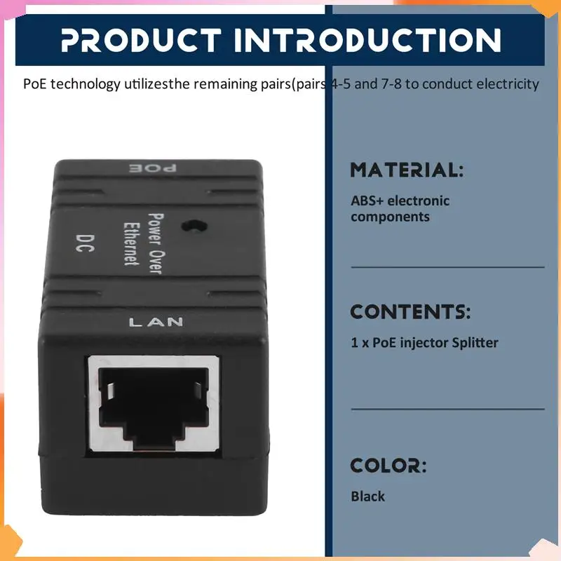 B94A Poe Splitter Injektor Passive Dc Power Over Ethernet Rj45 10/100Mbp Wand Halterung Adapter Für Lan Netzwerk sicherheit Ip Kamera