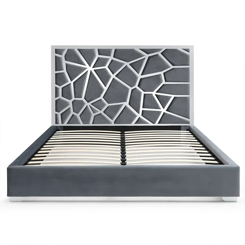 # Stain-resistant Glam Floor Double Bed Furniture for Matser Bedroom Guestroom Apartment Home Villa Hotel