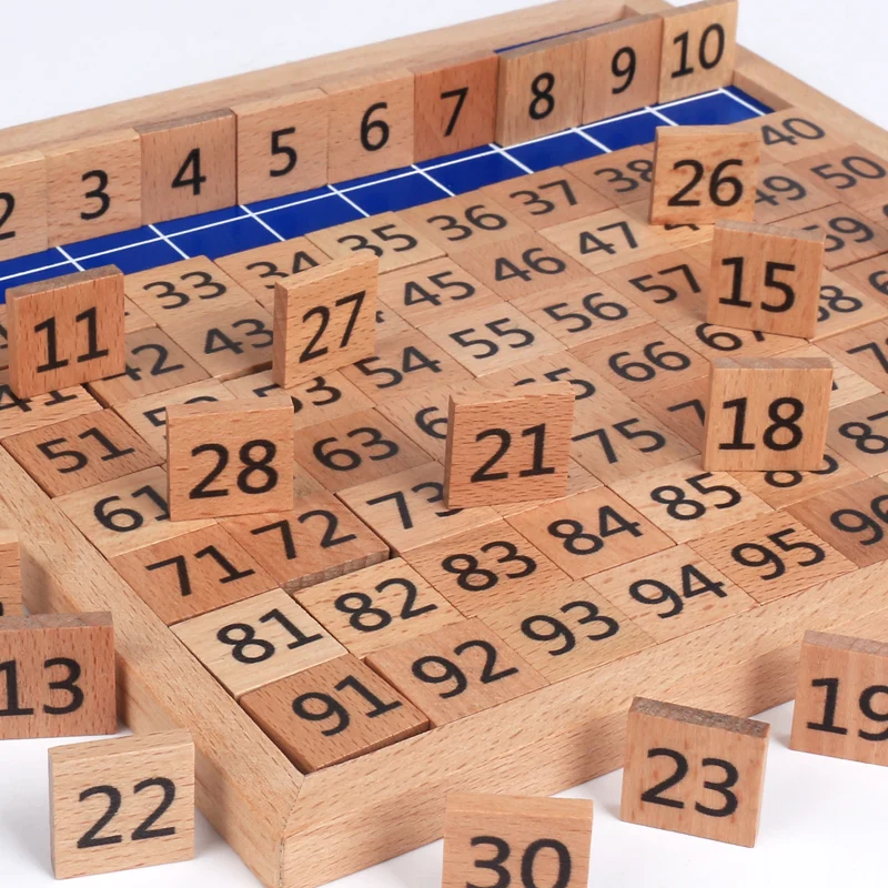 Montessori Teaching Aids Mathematics 1-100 Counting Kids Wooden Toys Digital Board Plate Educational Math Toy Gifts for Children
