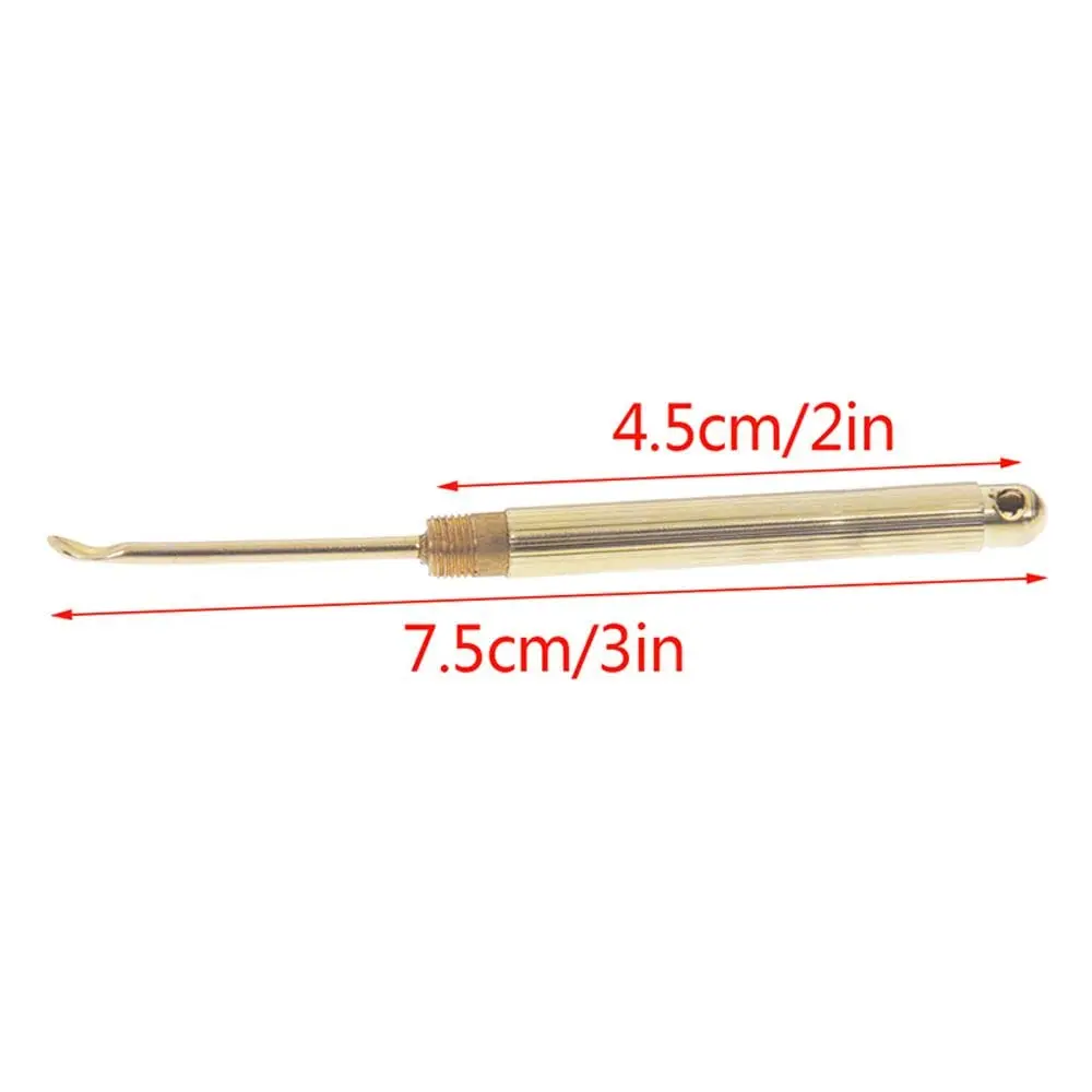 4Pcs Brass Telescopic Ear Spoon,Folding Mini Earwax Cleaner Spoon Ear Wax Removal Tools Wax Tool Powder Spoon Removal Tool Key