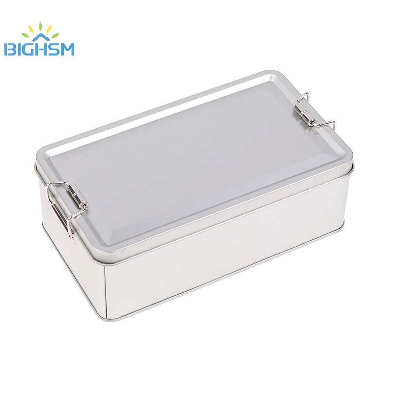 Rectangular Tinplate Cookie Tins Box With Lid Dustproof Home Kitchen Desktop Storage Tin For Candy Coffee Tea Jewelry Chocolate