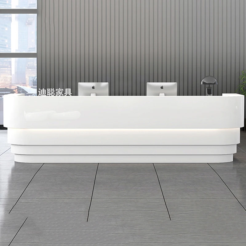 

Luxury High-end Reception Desks White Welcome Front Desk Checkout Reception Desks Design Modern Escrivaninha Office Furniture