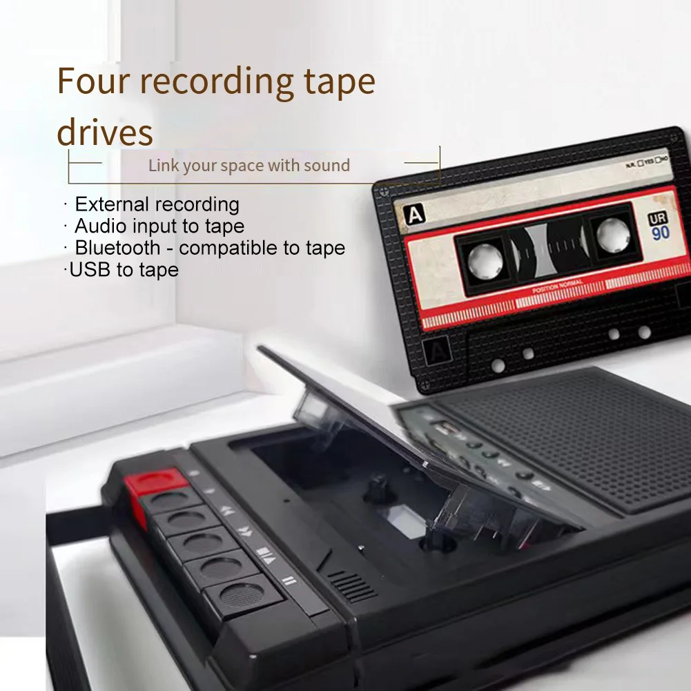 

Кассетный магнитофон 15x5x27 см, портативный многофункциональный MP3-конвертер для U-диска, SD-карта, аксессуары для ПК, рекордер