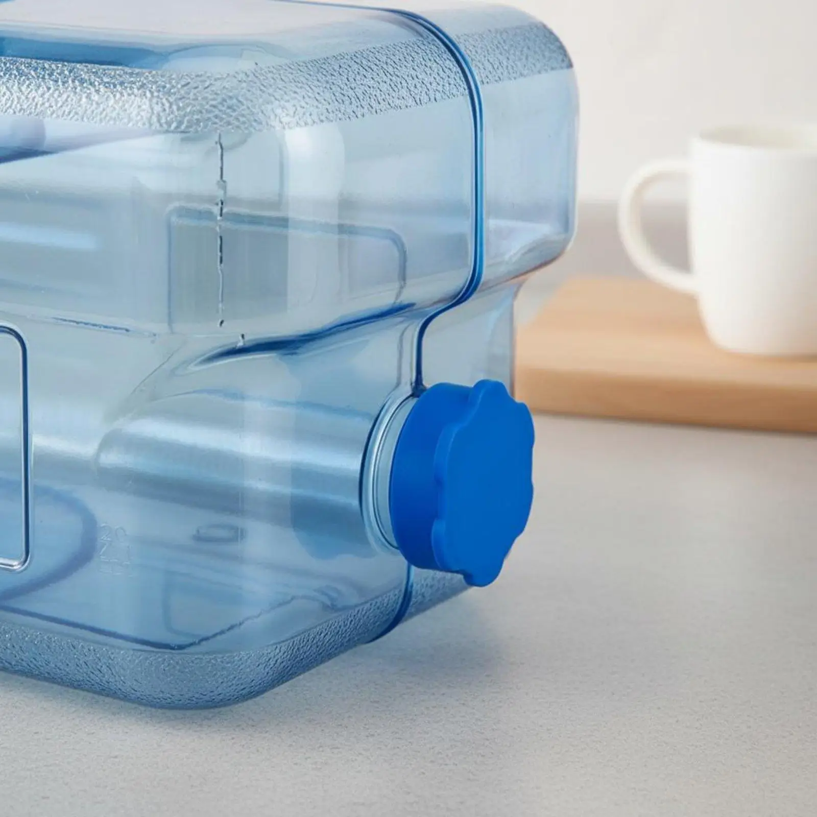Storage Container Food Grade PC Water Dispenser Flat Design Durable Rectangular Tank for Pantry Daily Use Living Room