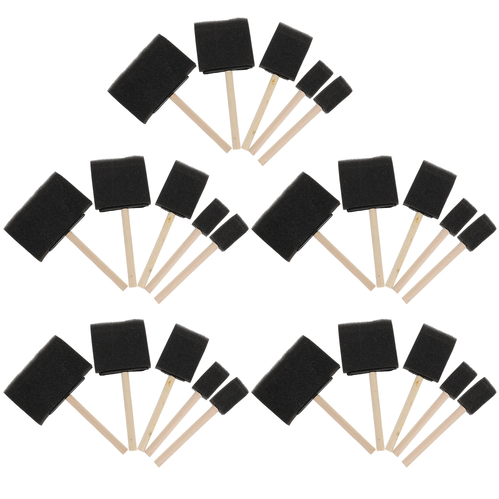 

25pcs Sponge Brush for Painting Kids Drawing Tool Wooden Handle Premium Material Comfortable Control Oil Watercolor Acrylic