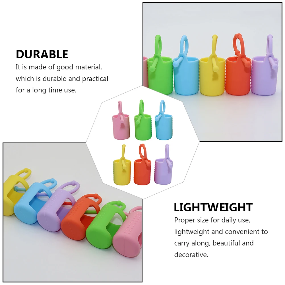 6 Pcs Essential Oil Bottle Protector Glass Silicone Sleeve 15ml Soft Elastic Portable Travel Cover Decorative Practical