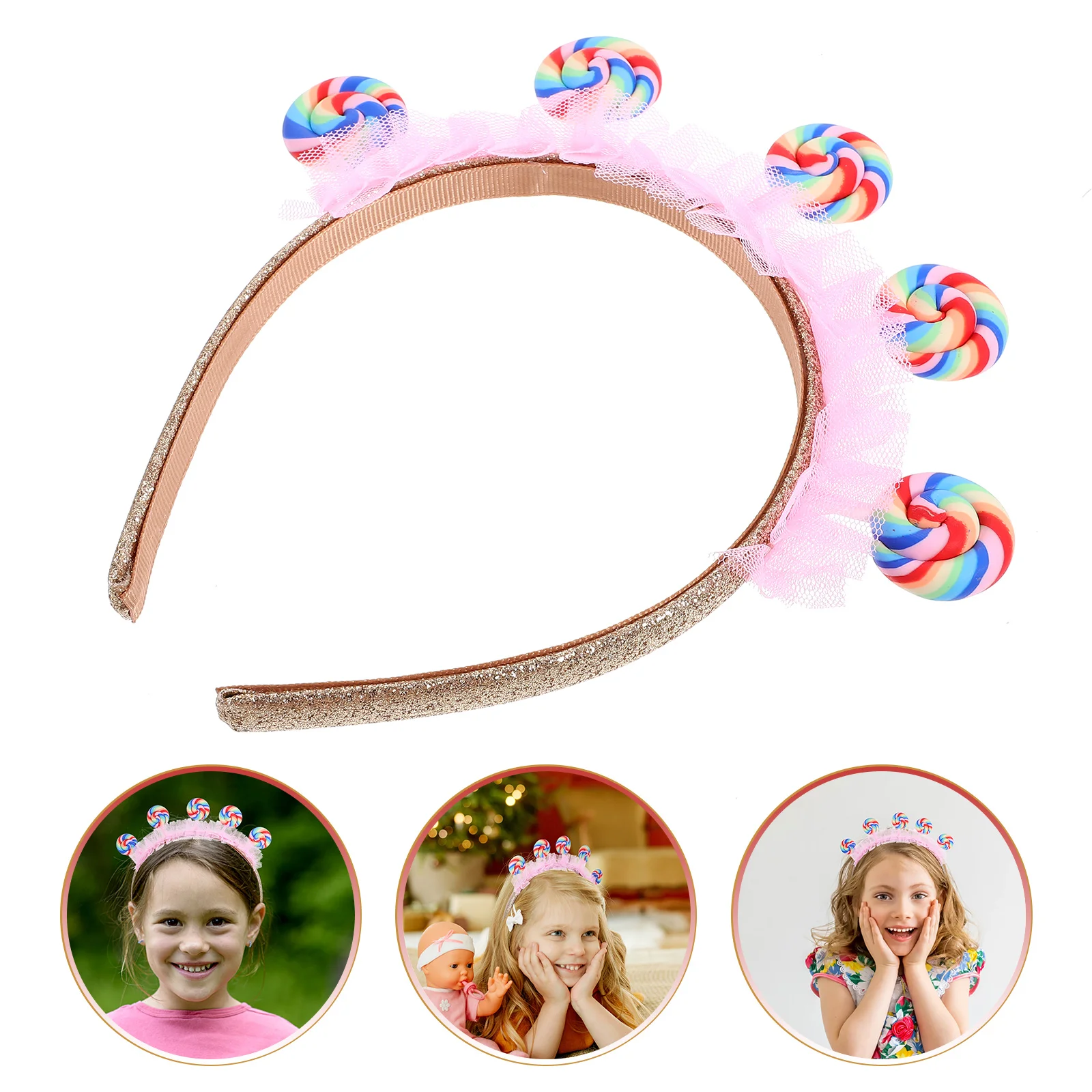 Lollipop Headband Party Hair Hoops Candy Cartoon for Kids Accessories Women Headdress Creative Women's Child