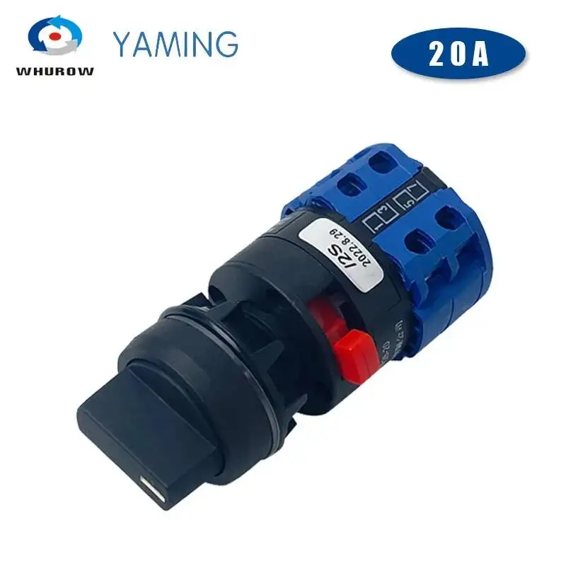

LW26-20S Single Hole Mounting Size 22mm Rotary Cam Switch 20A Changeover Main Selector Silver Contact YMW26