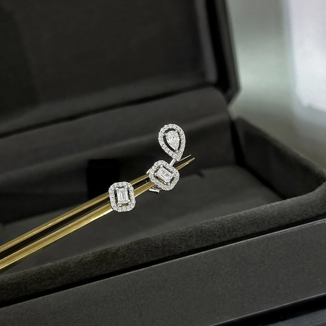 

Позолоченные модные женские серьги с бриллиантами из стерлингового серебра 925 пробы с каплями воды, нестандартные серьги с бриллиантами