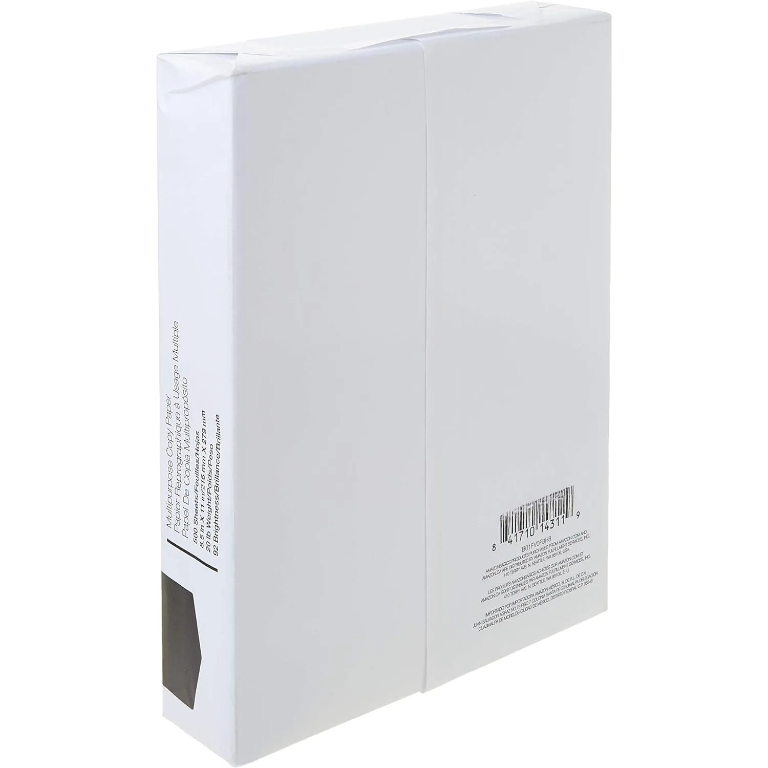 Multi-Purpose Copy Printer Paper, 8.5 x 11 in, 20 lb, 1 Roll, 500 Sheets, 92 Brightness, White