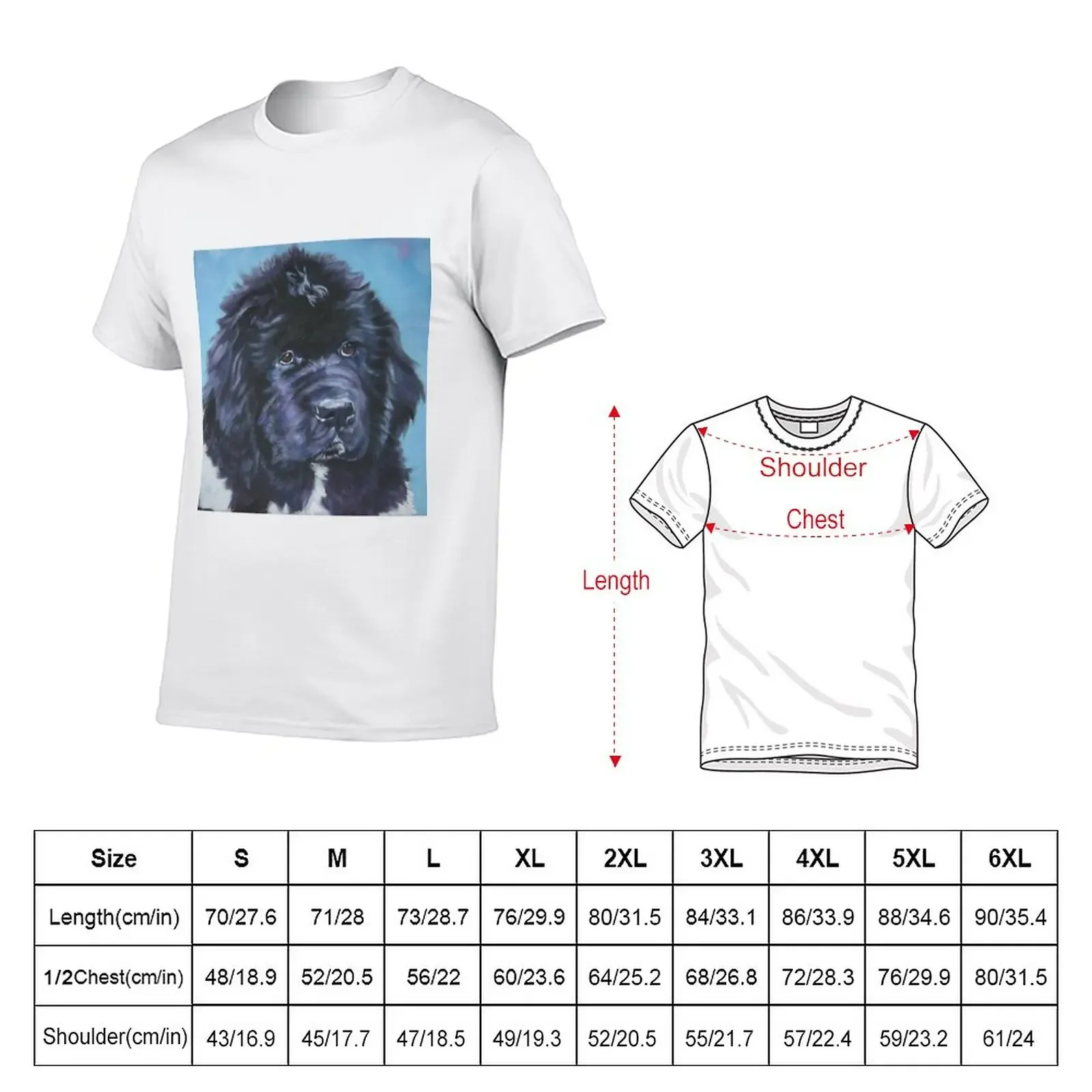 Newfoundland Dog Fine Art Painting T-Shirt oversized boys whites blanks Men's t-shirts