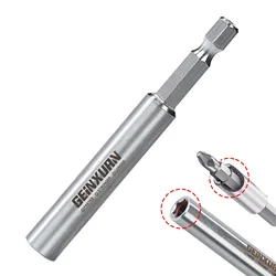 Geinxurn 3'' Stainless Screwdriver Bit Holder,Extension Socket Drill Bit Magnetic Holder Hex Shank Quick-Change Drill Bit Guide