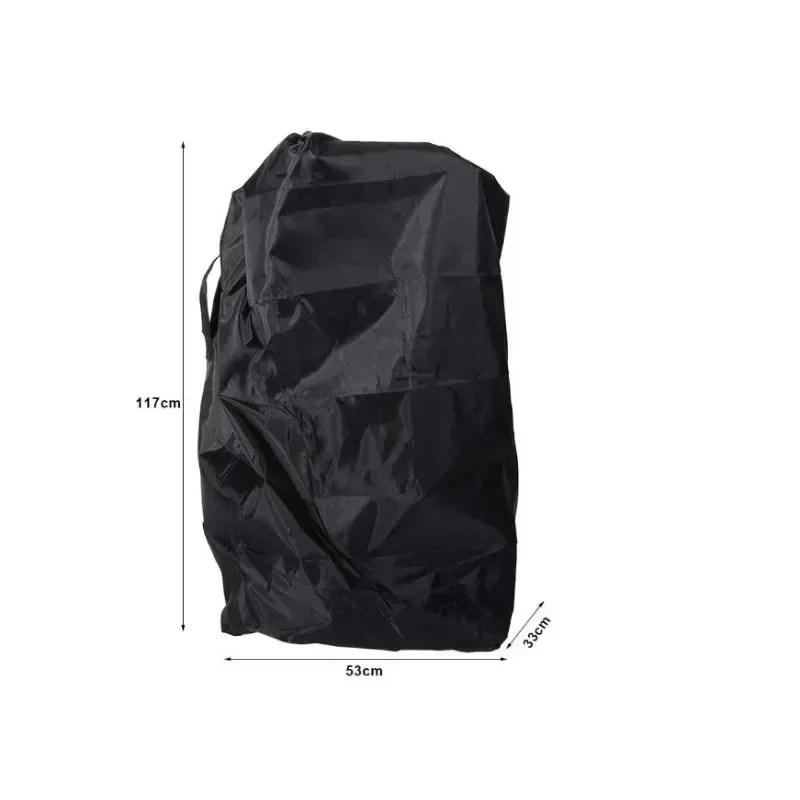 منظم غطاء غبار أسود من قماش أكسفورد للسفر، حقيبة تخزين لعربة الأطفال ذات سعة كبيرة مع حزام يد مقاوم للماء #5