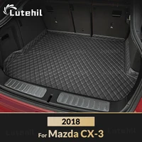 Lutehil-alfombrilla para maletero de coche, accesorios personalizados para Mazda CX-3 2018, decoración Interior de coche
