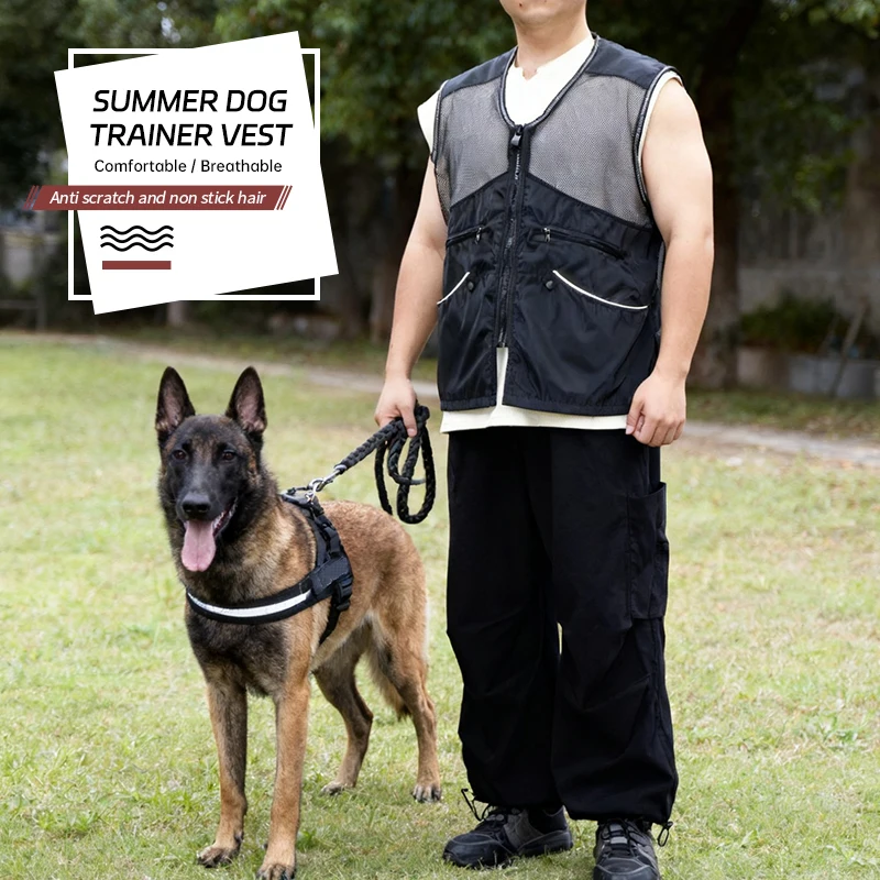 

Summer Breathable Dog Training Vest, Grab-Proof Mesh, Large Pockets, Multifunctional Training Clothes for German Shepherd Workin