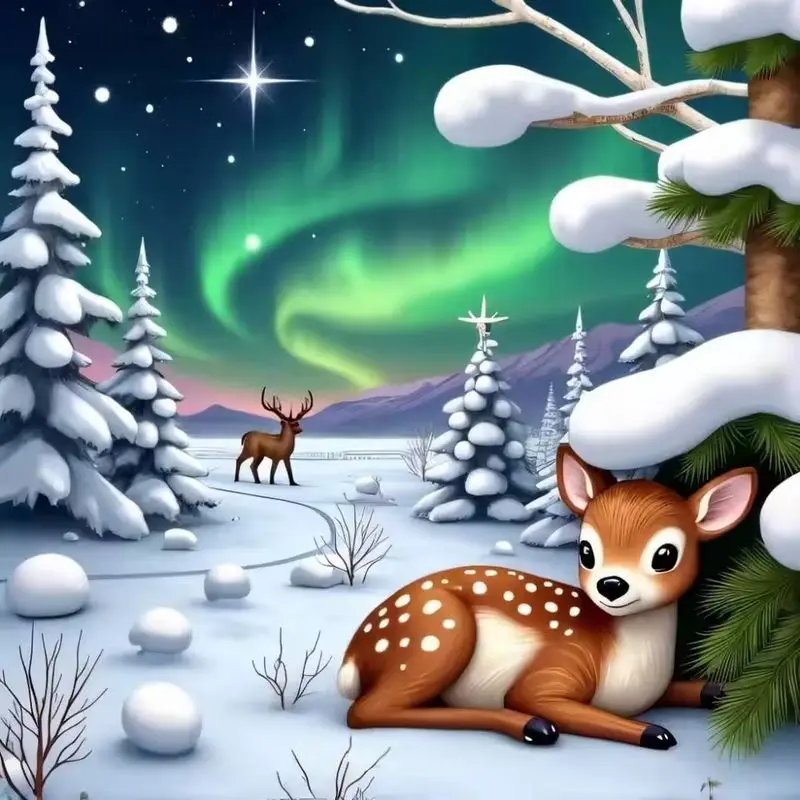 

GATYZTORY Full Square Diamond Painting Christmas Deer DIY Diamond Embroidery Winter Landscape Handmade Gifts Home Wall Art Decor