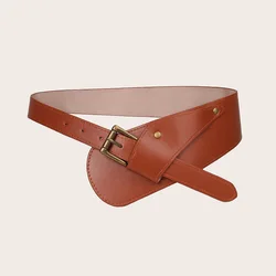 1pc Ladies Waist Wrap Decoration with Skirt Coat Sweater Belt Diagonal Buckle Decoration with Wide Belt