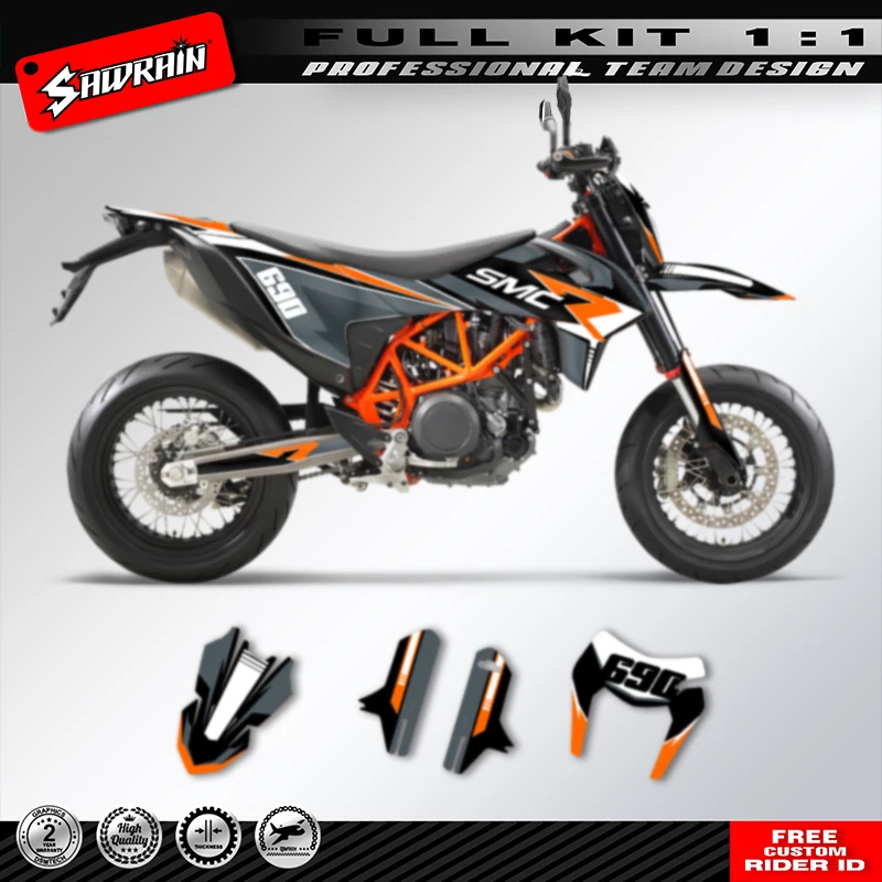 

Sawrain For KTM SMC-R 690 Enduro 2019 2020 2021 Motorcycle Graphics Decal Sticker Kits Number Name Custom