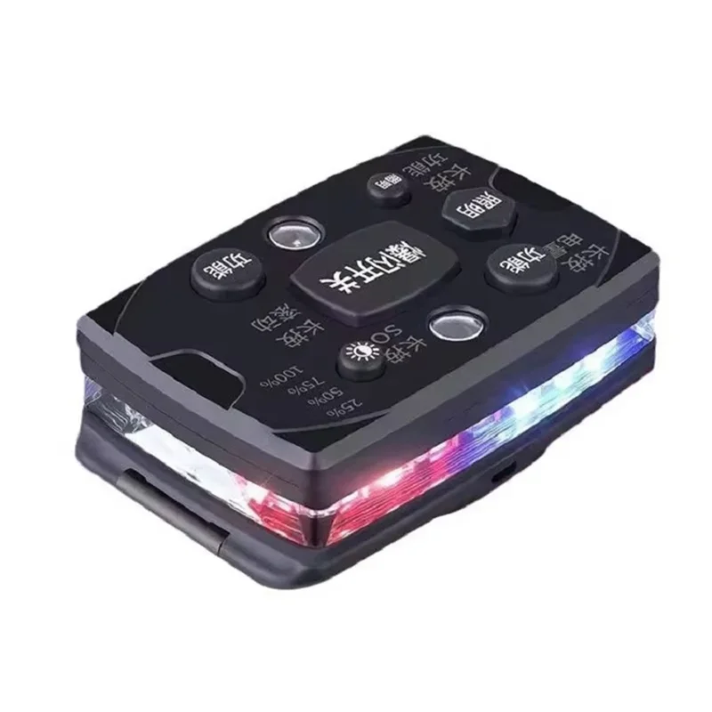 A98E-LED Shoulder Light Clip Type Red And Blue Flash Operation Orientation Safety Light, Outdoor Fishing Riding,