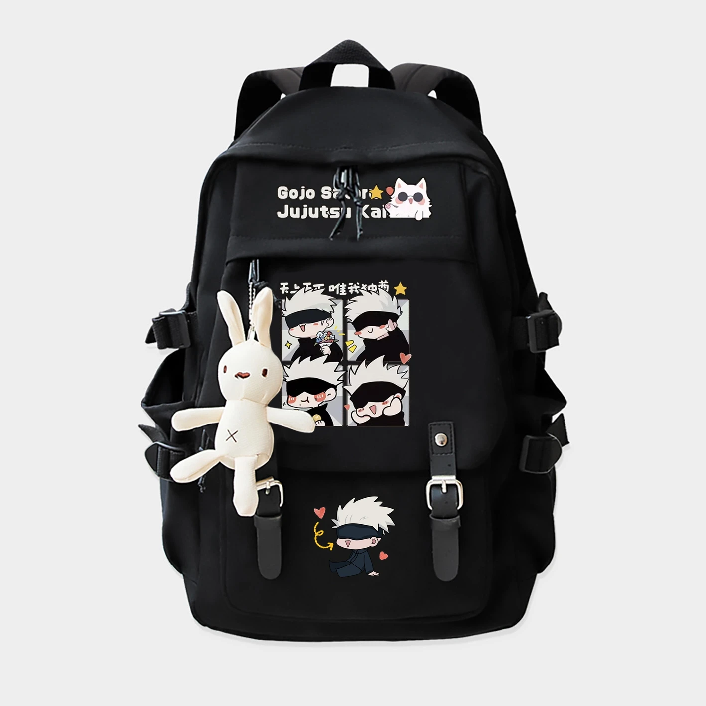 Anime Jujutsu Kaisen Satoru Gojo Geto Suguru Backpack Student Schoolbag Black Mochila Boys Girls Teens Travel Shoulder Bags